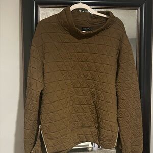 Brown Quilted Pullover Sweater
